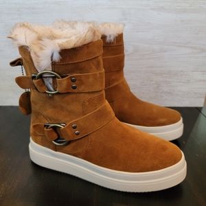 J Slides Nelly Water Resistant Faux Fur Boots